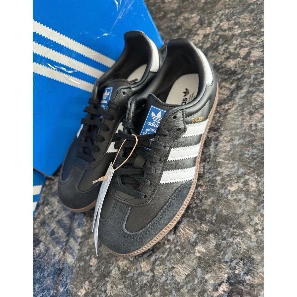 Adidas Samba OG J Core Black White Gum Sneakers IE3676 Kids Size 3.5Y shoes